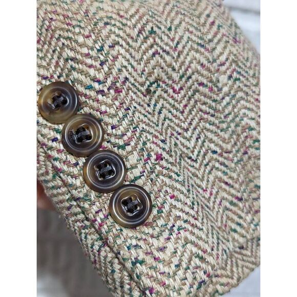 Colours by Alexander Julian Men's Tan Vintage Silk Tweed Jacket Size 41L - Picture 5 of 6